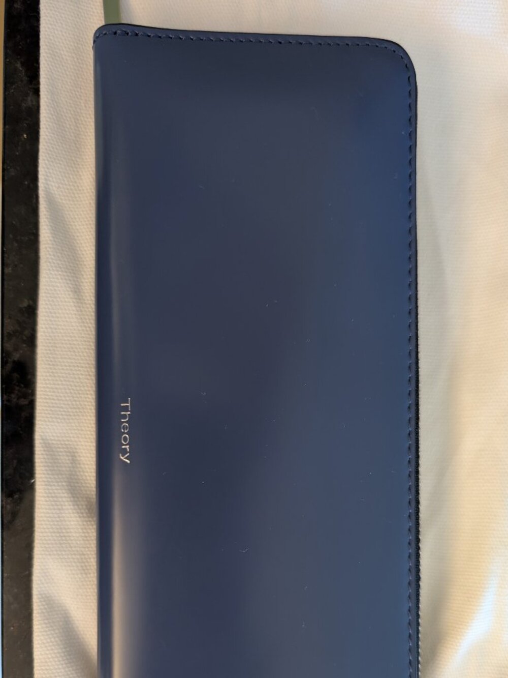 THEORY SPAZZOLATO LEATHER ZIP CONTINENTAL WALLET